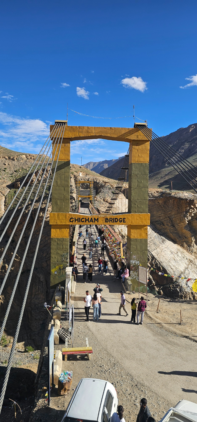 The Chicham Bridge, a high-altitude suspension bridge in Spiti Valley