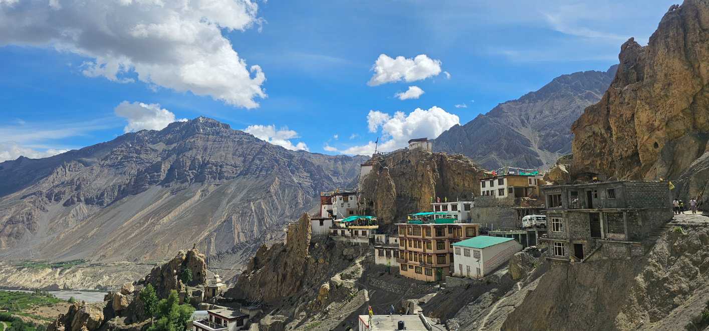 A traditional village built into a rugged cliffside